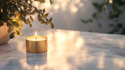 christmas candle in the snow