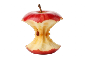 Apple core isolated on transparent background