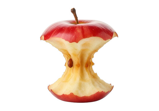 Apple core isolated on transparent background