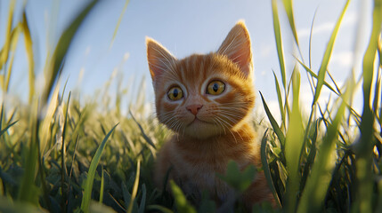 cat in grass