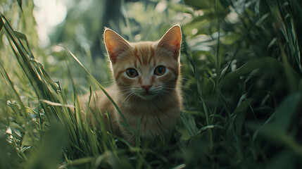 cat on the grass