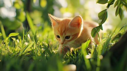 cat in the grass