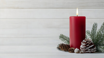 christmas candle and decorations