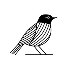 Obraz premium A detailed silhouette of a raven with outstretched wings perched on a thin horizontal line isolated on transparent background