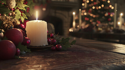 christmas candles and christmas decorations