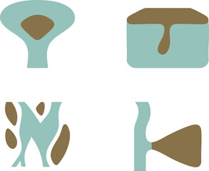 Hydrology map symbols for channels and deposits