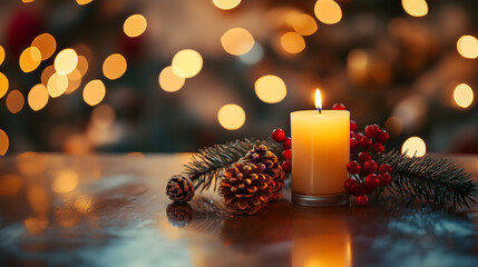 christmas decoration with candles and decorations