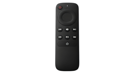 Black remote control device isolated PNG with Transparent Background