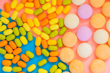 Candy on the colorful background