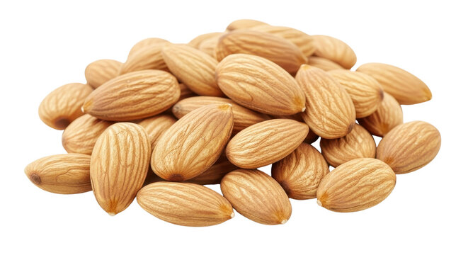 Pile of almonds, healthy snack isolated PNG with Transparent Background - Powered by Adobe