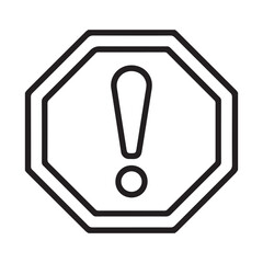 Octagonal warning sign with exclamation mark