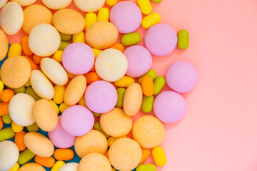 Candy on the colorful background