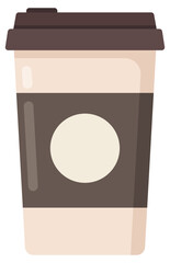 Coffee cup flat vector icon isolated on white background.