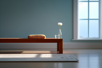 Fototapeta premium Peaceful minimalist room with sunlight