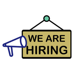 we're hiring icon vector design  template simple and modern