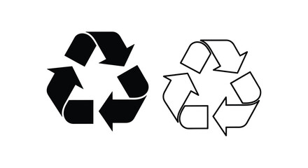Two recycling symbols presented in contrasting black and white a powerful visual statement silhouette