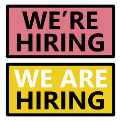 we're hiring icon vector design  template simple and modern