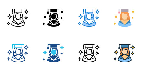 Bachelorette party icon set multiple style vector collection. Editable Stroke