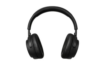 Fototapeta premium Black wireless over-ear headphones providing personal audio experience, listening to music, podcasts, or online content