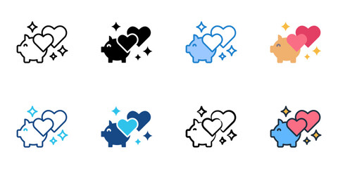 Wedding budget icon set multiple style vector collection. Editable Stroke 
