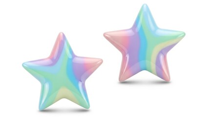 Obraz premium Pastel Star Earrings Isolated