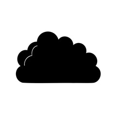 Stylized black cloud silhouette graphic design element icon Vector, illustration