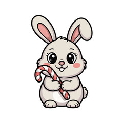 Bunny with Candy Cane