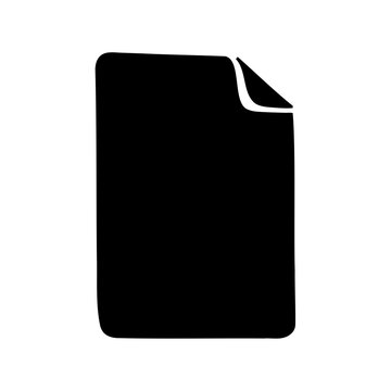 Monochromatic document file icon with curled page corner Vector, illustration