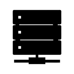 Server rack icon representing data storage and network system Vector, illustration