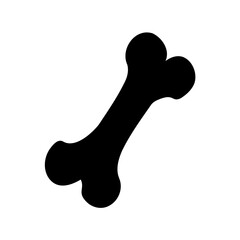 Black silhouette of a cartoon dog bone isolated on white Vector, illustration
