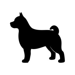 Black shiba inu or akita dog silhouette graphic standing vector Vector, illustration