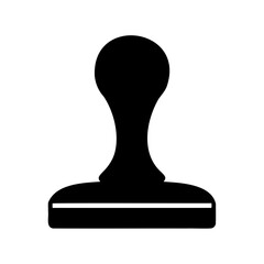Official rubber stamp icon silhouette for business approval Vector, illustration