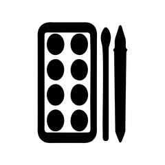 Artist's paint palette and brushes for art and creativity Vector, illustration