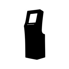 Automated self-service payment terminal kiosk silhouette Vector, illustration