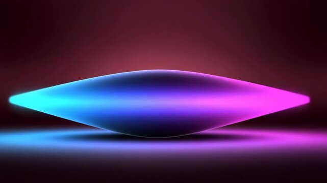Diamond Shape Object With Blue Pink Neon Glow abstract