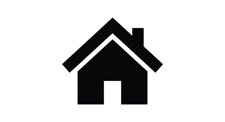 Obraz premium A simple black house icon with a peaked roof and doorway a clean silhouette