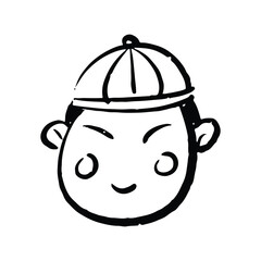 Handdrawn Doodle Chinese New Year Boy