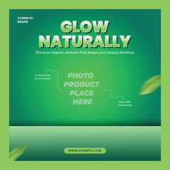 Green Gradient Skincare Promotion Template &mdash; Organic Beauty Product Social Media Post