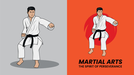 Martial Arts Vector Illustration Design