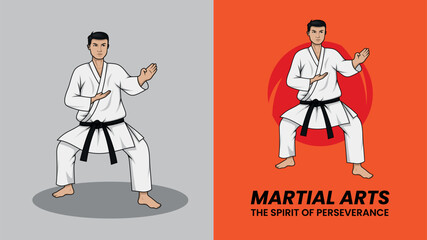 Martial Arts Vector Illustration Design