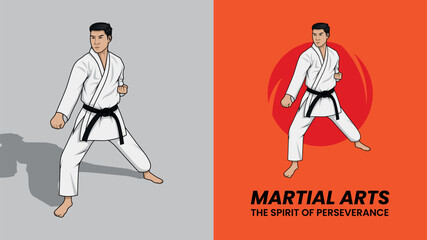 Martial Arts Vector Illustration Design
