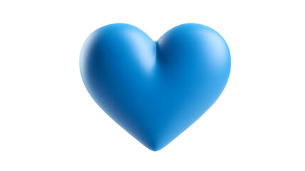 Blue heart isolated Illustration of heart emoji icon Elements for valentine day Mother day Father's day 3d rendering with white background Flat lay Heart Day Stock Illustration