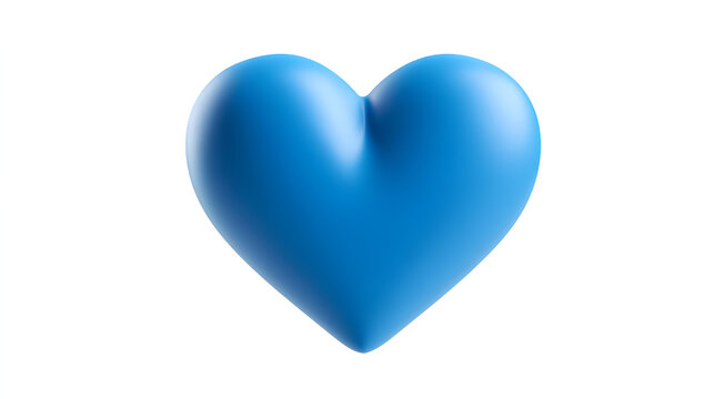 Blue heart isolated Illustration of heart emoji icon Elements for valentine day Mother day Father's day 3d rendering with white background Flat lay Heart Day Stock Illustration