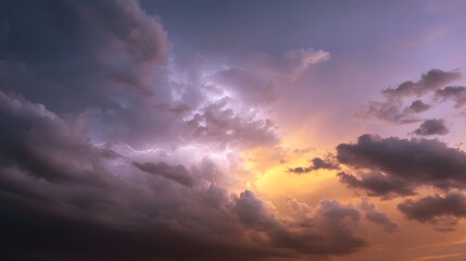 Obraz premium Dramatic lightning strikes illuminate a vibrant colorful sky filled with dramatic storm clouds during a breathtaking sunset creating an natural