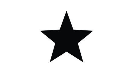 A striking black five pointed star shape stands out against a clean white background silhouette