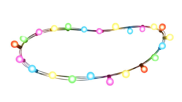 Colorful string lights frame - Powered by Adobe