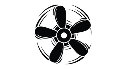 Abstract black floral design with swirling lines and a central focal point silhouette