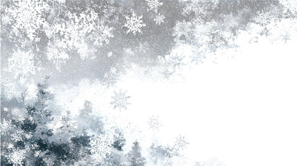 Fototapeta premium Christmas snow overlay with icy textures for holiday design on white background. 