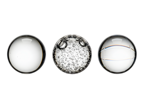 Three oval shapes with different textures isolated on transparent background