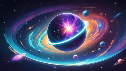 Obraz premium The Heart of the Nebula: Where Light Dreams in Orbit